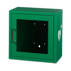 Groene universele AED wandkast inclusief alarm