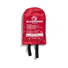 Blusdeken (branddeken) 100x100cm in nylon wandhouder