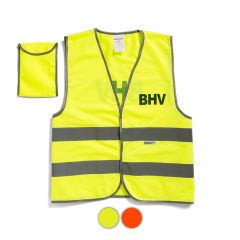 Geel BHV vest in tasje