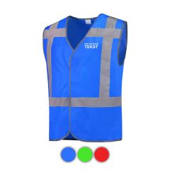 Reflectievest blauw inclusief opdruk