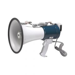 Megafoon met speaker blauw/wit