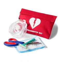 AED reanimatieset in rood tasje