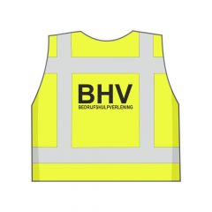 Fluor geel BHV hesje achterkant