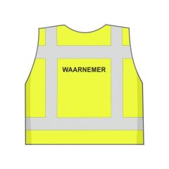 Fluor geel waarnemer hesje achterkant