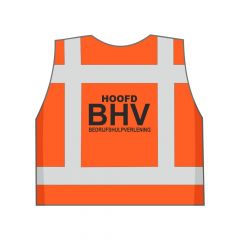 Fluor oranje HOOFD BHV hesje achterkant