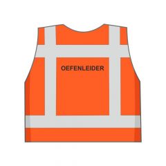 Fluor oranje oefenleider hesje achterkant