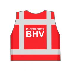 Rood Ploegleider BHV hesje achterkant