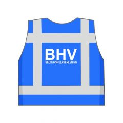 Blauw BHV hesje achterkant