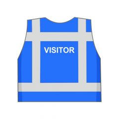 Blauw VISITOR hesje achterkant