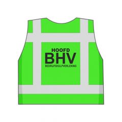 Groen Hoofd BHV veiligheidshesje achterkant