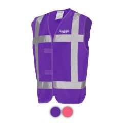 Reflectievest paars met opdruk