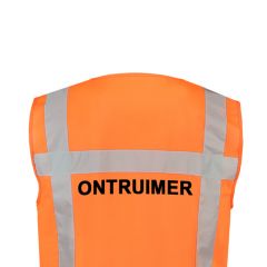 Reflectievest oranje met opdruk ONTRUIMER