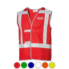 Rood vlamvertragend proban vest met opdruk