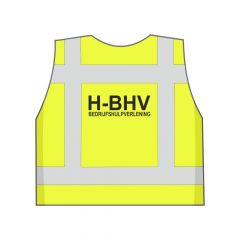 Fluor geel H-BHV hesje achterkant