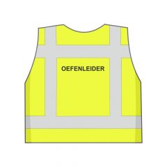 Fluor geel oefenleider hesje achterkant