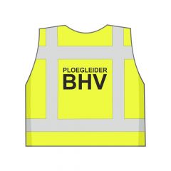 Fluor geel Ploegleider BHV hesje achterkant