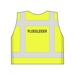 Fluor geel Ploegleider hesje achterkant
