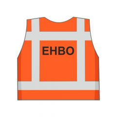 Fluor oranje EHBO hesje achterkant
