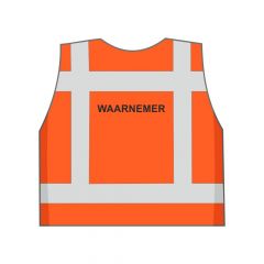 Fluor oranje waarnemer hesje achterkant
