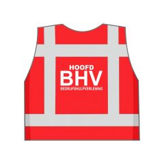 Rood Hoofd BHV veiligheidshesje achterkant