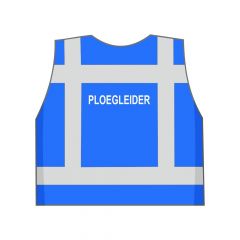 Blauw Ploegleider hesje achterkant