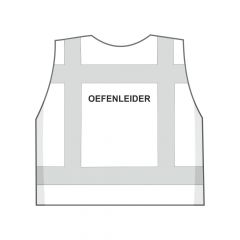 Wit OEFENLEIDER hesje achterkant