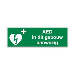 AED in dit gebouw aanwezig pictogram groen