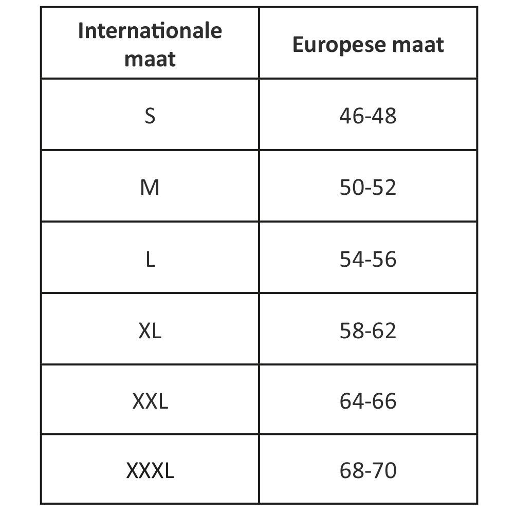 Maattabel Portwest vesten