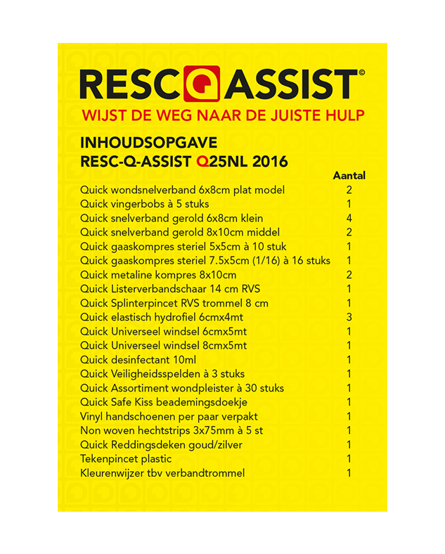 Inhoudsopgave ResQassist Q25
